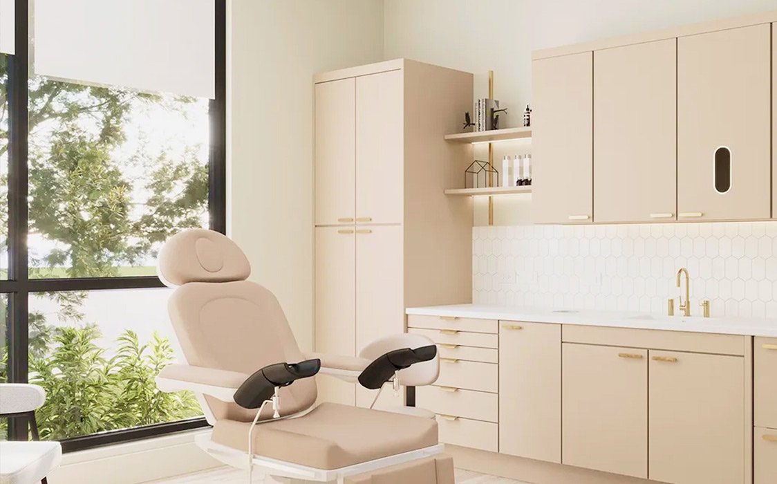 Modern exam room for primary care, wellness exams, and same-day appointments